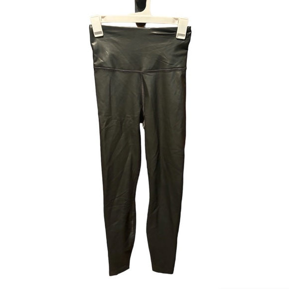 90 Degrees by Reflex Faux Leather Leggings in Military Green XS - Picture 1 of 5